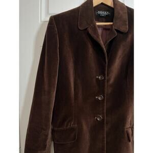 Brown Velvet Tailored Jacket Women’s 14 Quiet Luxury Minimalist Behar New York
